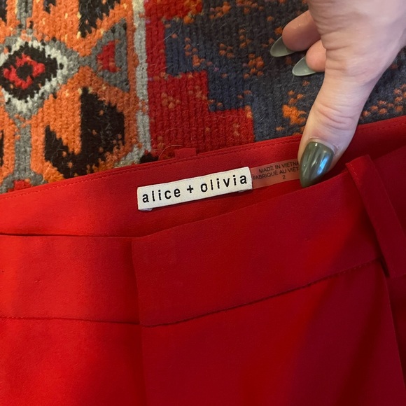 Alice + Olivia red, wide leg trousers - Picture 3 of 4